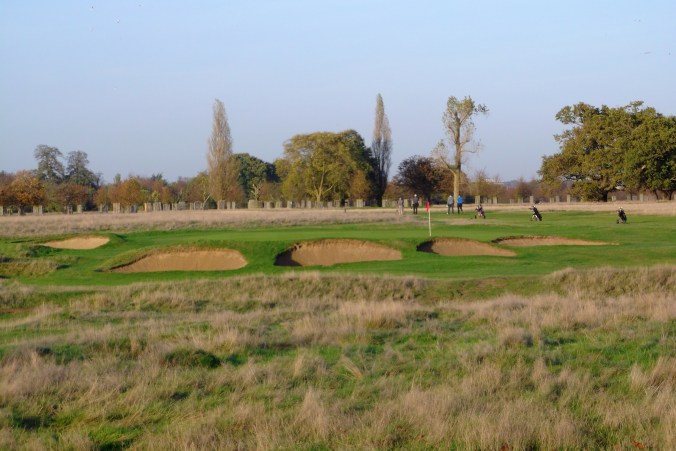 The approach shot to a green at the Hampton Court Palace Golf Course.